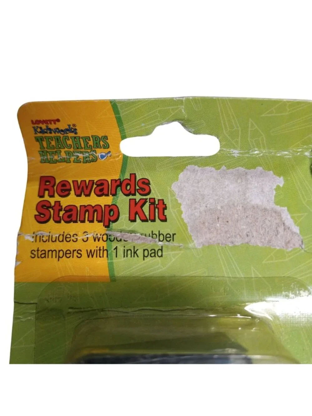 Rewards Stamp Kit 3 Wooden Rubber Stampers 1 Ink Pad Teachers Classroom Supplies